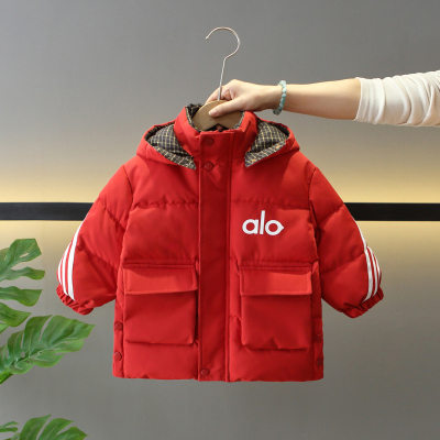 男童冬季加厚中长款羽绒棉服外套