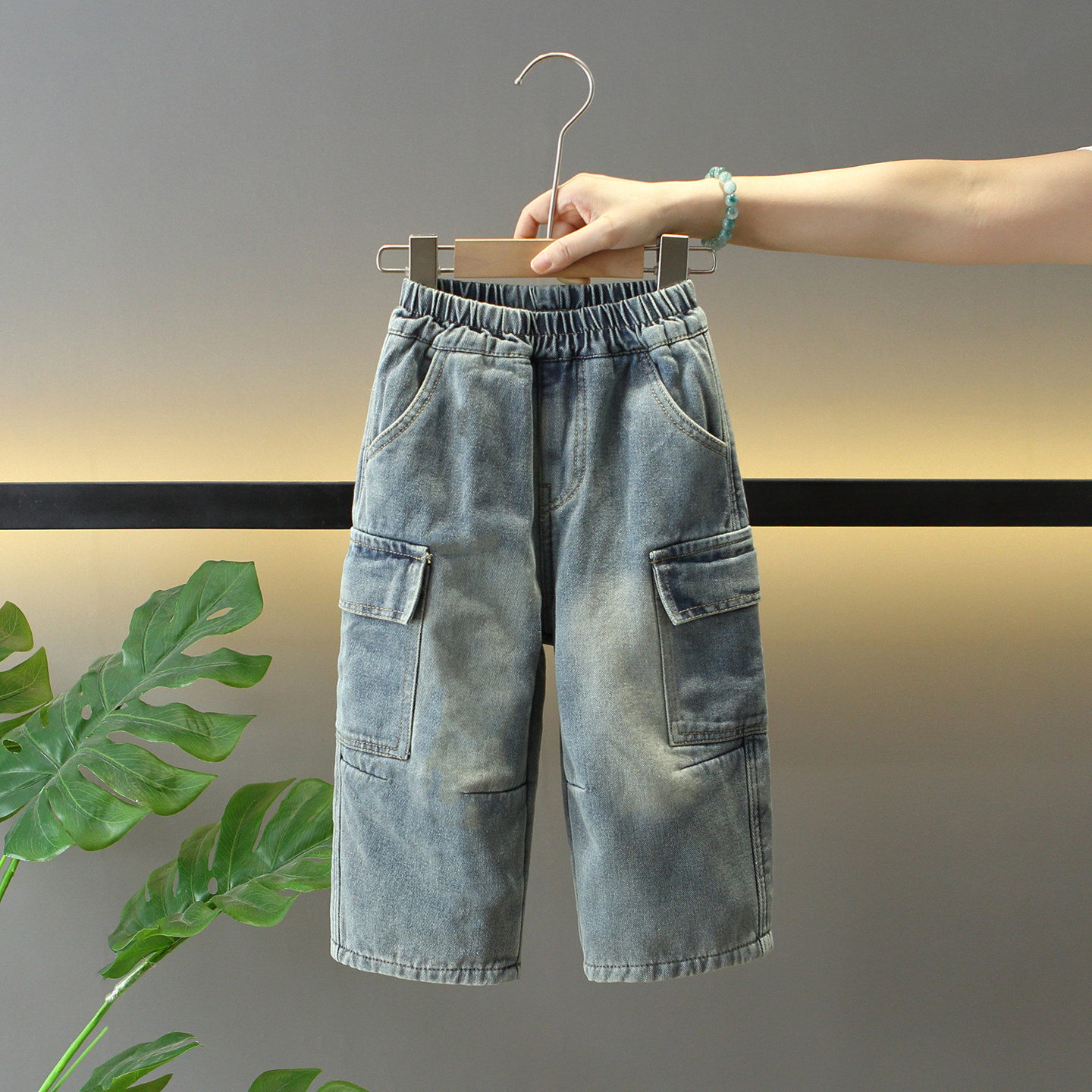 男童牛仔裤2025新款儿童冬季一体绒裤子男孩时髦宝宝韩版工装裤潮,童装/婴儿装/亲子装,儿童牛仔裤,淘宝优惠券,粉丝福利购,淘宝优惠卷