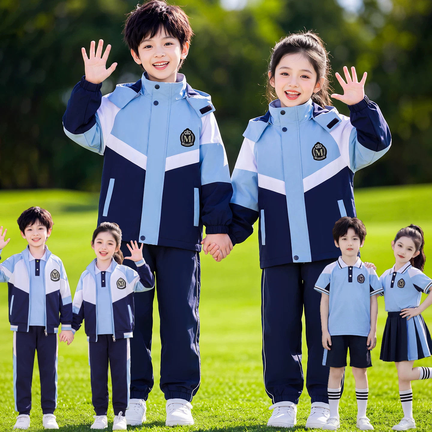 班服小学生校服套装春秋款学院风幼儿园园服运动会冲锋衣三四件套