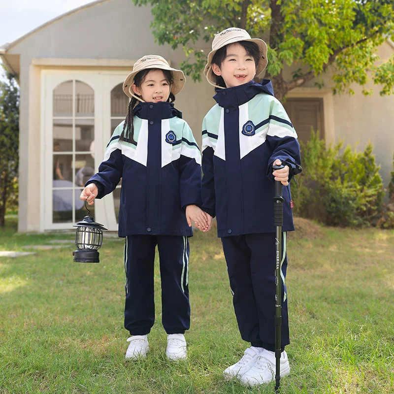 幼儿园园服冲锋衣三件套小学生校服套装三件套儿童一年级运动会