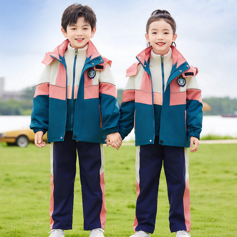 幼儿园园服秋冬装冲锋衣三件套定制班服长袖外套小学生校服春秋装