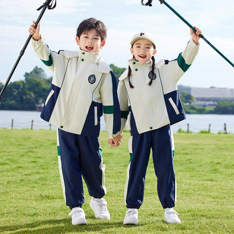中小学生班服秋冬装冲锋衣三件套幼儿园园服春秋套装儿童新款校服