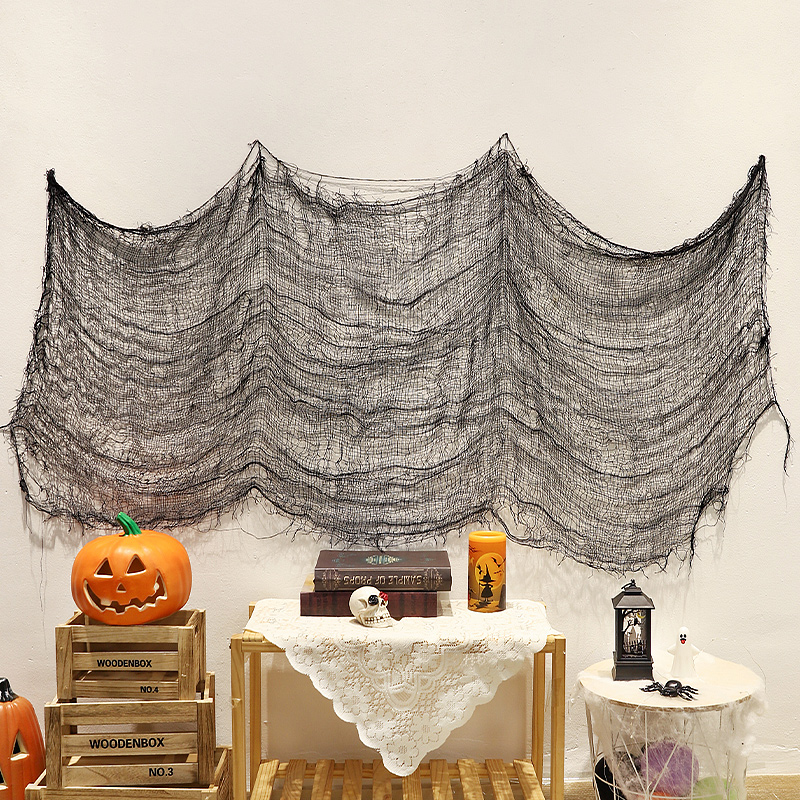 万圣节装饰平破洞网纱蜘蛛网