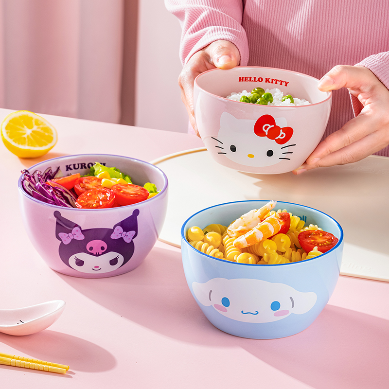 hellokitty陶瓷碗家用可爱米饭碗个人专用2024年新款餐具碗碟套装