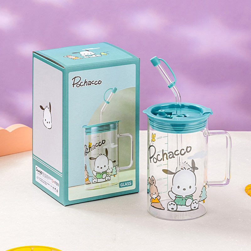 帕恰狗玻璃杯高硼硅吸管杯子女生三丽鸥高颜值可爱水杯牛奶咖啡杯,餐饮具,玻璃杯,淘宝优惠券,粉丝福利购,淘宝优惠卷