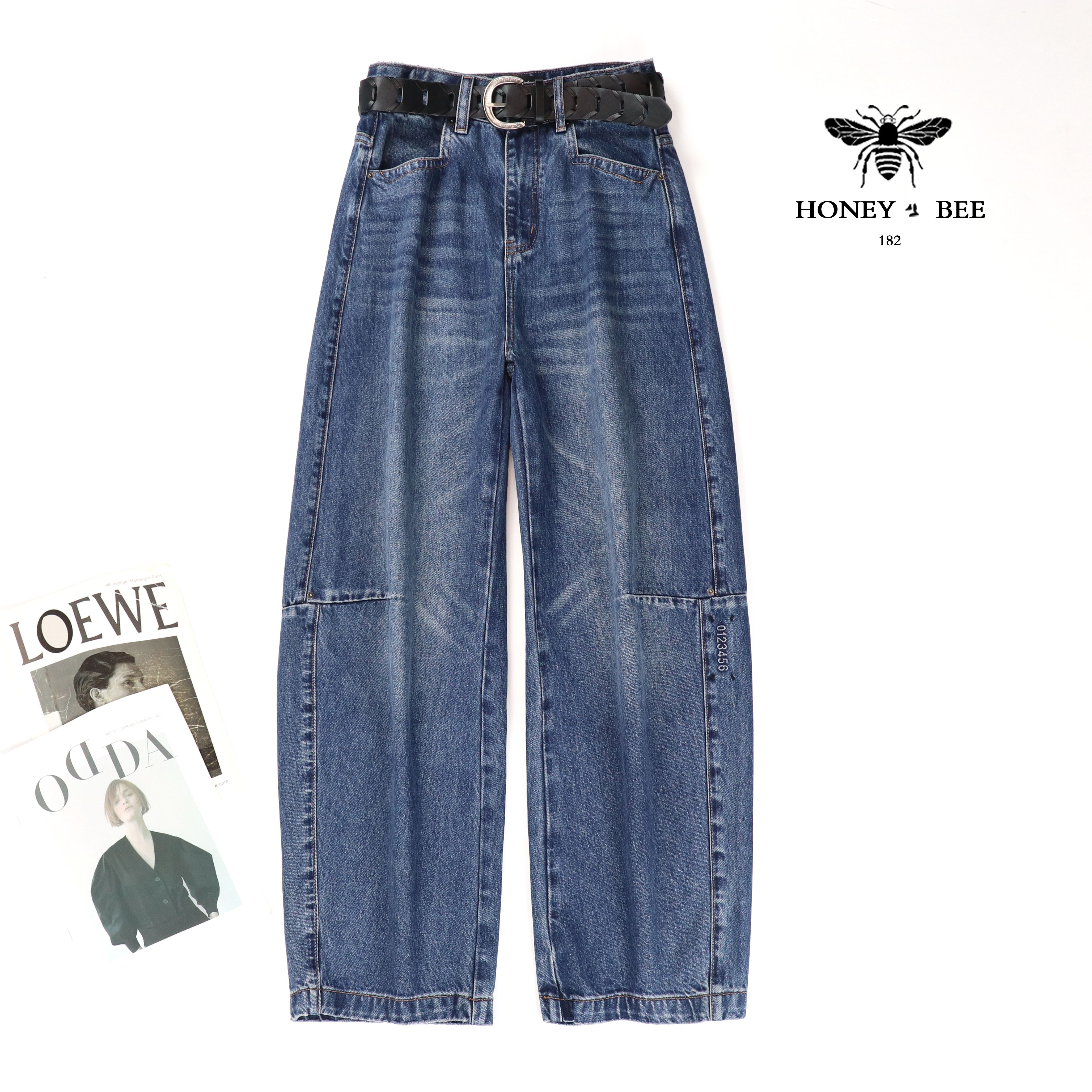 欧货小蜜蜂春新款深蓝色时尚无弹香蕉裤宽松显瘦百搭弯刀牛仔裤女,女装/女士精品,牛仔裤,淘宝优惠券,粉丝福利购,淘宝优惠卷