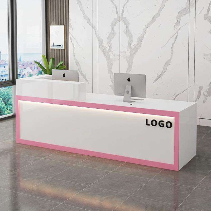 接待柜台台吧台桌收银台简约转角前台大理石烤公司漆定制小型门店,商业/办公家具,收银台,淘宝优惠券,粉丝福利购,淘宝优惠卷