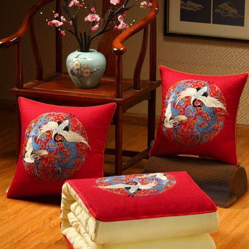 中式高档折叠加厚枕头被枕二合一抱两用被子车用靠枕车载枕头刺绣,居家布艺,抱枕被,淘宝优惠券,粉丝福利购,淘宝优惠卷