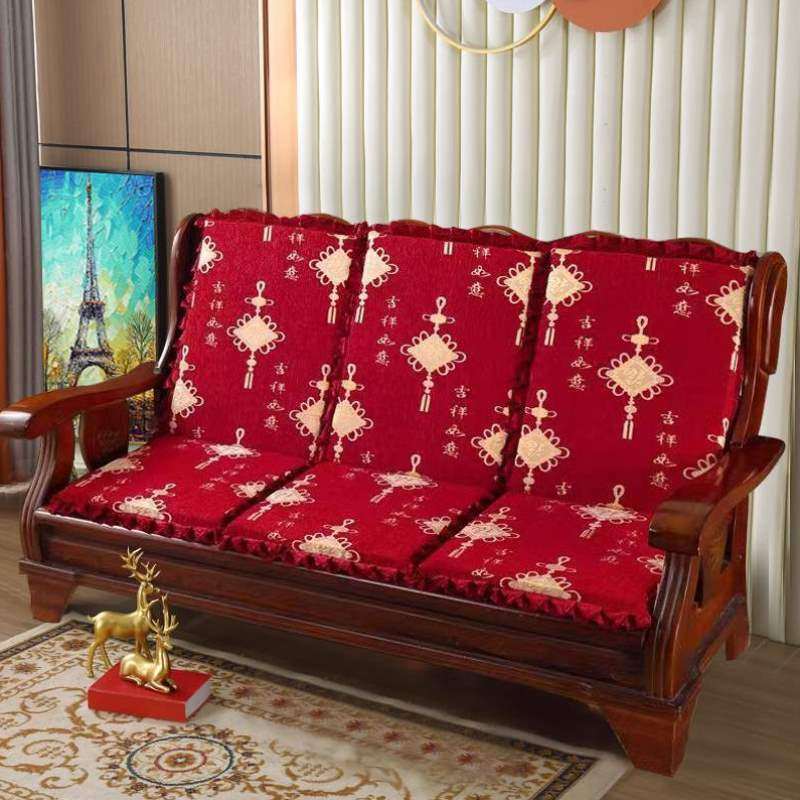 组合靠背加厚带海绵坐垫连体木椅垫三人座实木沙发垫老式防滑通用,居家布艺,沙发垫,淘宝优惠券,粉丝福利购,淘宝优惠卷