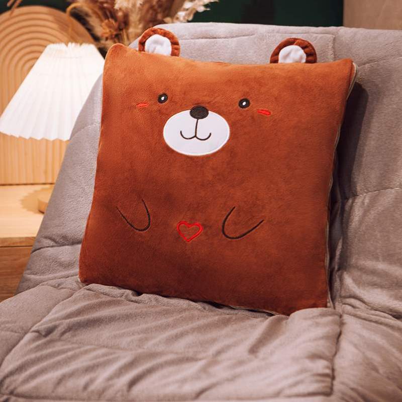 办公室被子枕头二合一靠枕汽车抱沙发车载午睡加厚两用毯子枕折叠