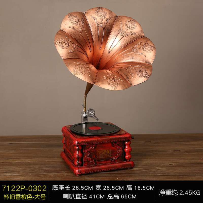 摆件风家居饰品摆设客厅民国复古风玄关创意装饰小模型留声机欧式