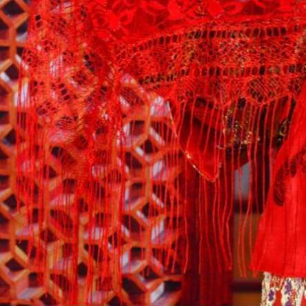 陪新款新娘喜字喜庆红巾大红结婚蒙头婚红盖头红嫁妆用品头纱包邮