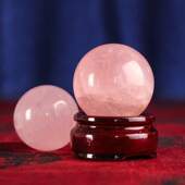 摆件玻璃球大小玄关粉色装 饰品圆球家居号透明客厅天然摆设水晶球
