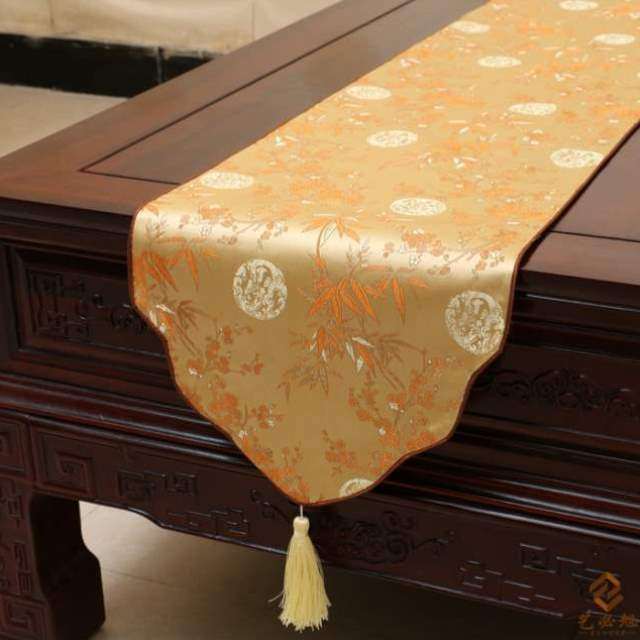 桌旗垫简约古典餐桌布艺时尚茶几桌垫织锦缎中式隔热台布桌布田园