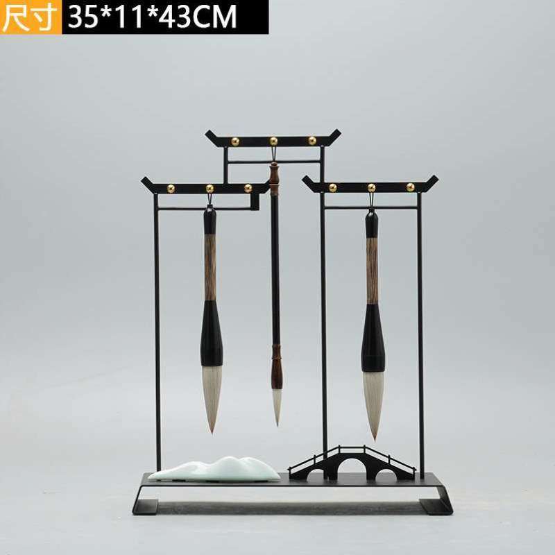 禅意毛笔架中式书房摆件书柜装饰品玄关古风新书桌电视柜客厅入户,家居饰品,装饰摆件,淘宝优惠券,粉丝福利购,淘宝优惠卷