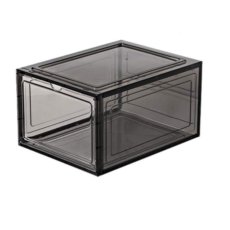 塑料空间亚克力侧加厚硬收纳盒磁吸宿舍透明简易鞋盒开门收纳鞋子