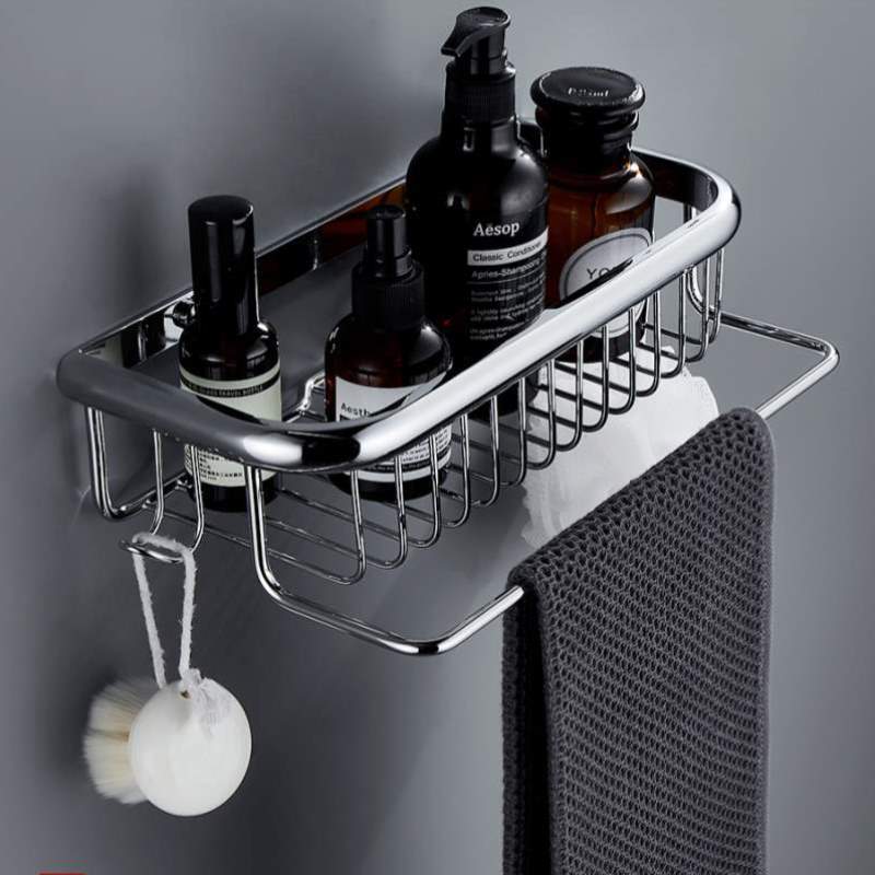 架置物篮三角置物架卫生间网篮收纳全铜壁挂式挂架淋浴房转角浴室