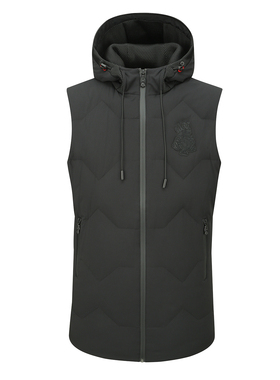 YW408D男式秋冬款羽绒马甲 白鸭绒保暖防风外套 时尚都市 黑色