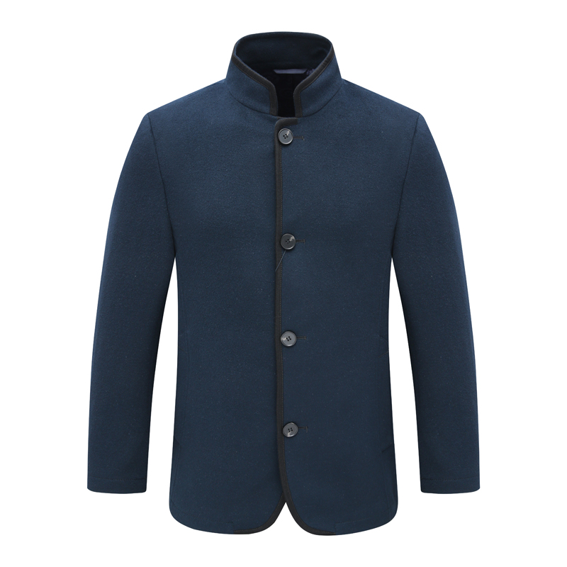 SF250圣秋冬男式毛呢大衣 羊绒直排扣保暖防风外套时尚都市