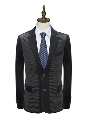 AB890邦纳男式春秋西服 两粒扣无开衩商务休闲西装 灰色