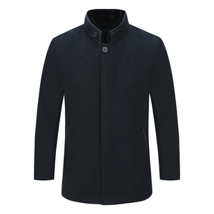 SF332圣冬季男式尼克服 山羊绒獭兔毛领兔毛皮胆休闲保暖外套