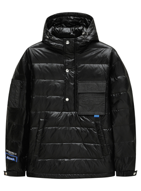 H1340冬季男式羽绒服 白鸭绒商务休闲保暖防风外套 黑色