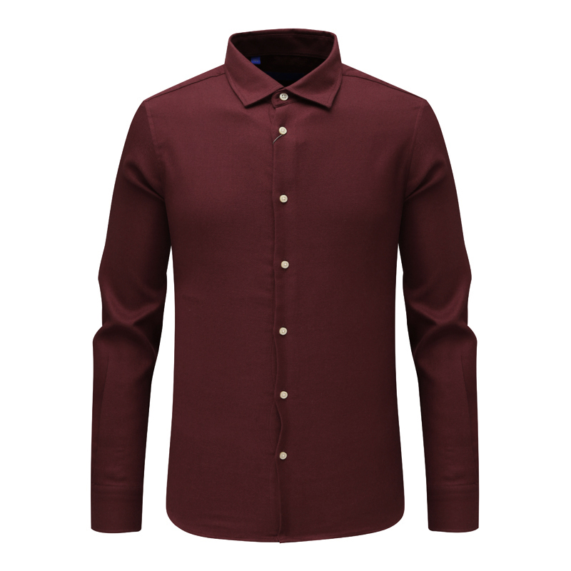 KL26凯莱牌男式春秋稍厚长袖衬衫 羊毛百搭商务休闲上衣