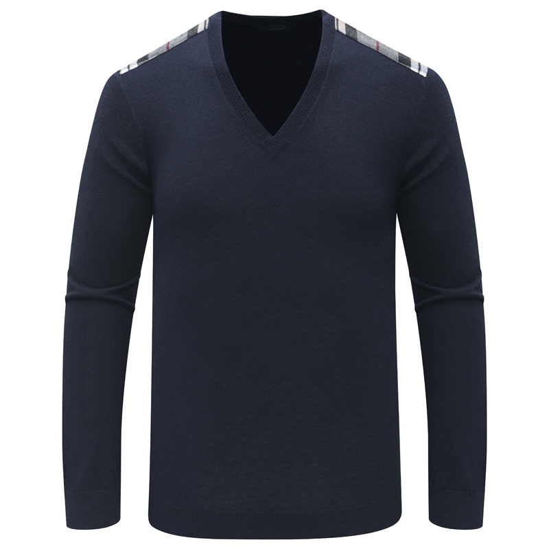DJ5德凯牌男式羊绒衫舒适有弹力 羊绒休闲V领套头毛衣