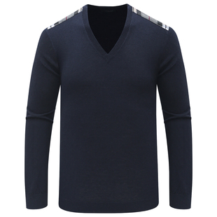 羊绒休闲V领套头毛衣 舒适有弹力 DJ5德凯牌男式 羊绒衫