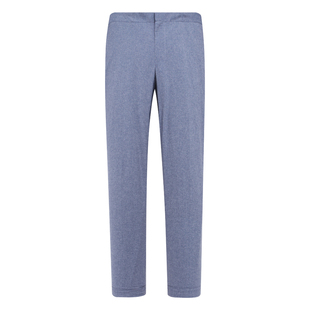 商务休闲长裤 棉中腰修身 蓝色 休闲裤 Y1642路易春秋厚度男式