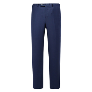 商务休闲长裤 绵羊毛中腰修身 深蓝色 西裤 Y1601路春秋男式