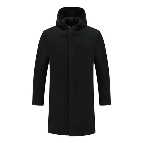 Y1472路易秋冬男式毛呢大衣 绵羊毛拉链保暖防风外套 时尚都市