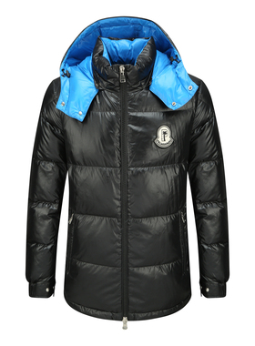 H1238冬季男式高充绒羽绒服 白鸭绒商务休闲保暖防风外套 黑色