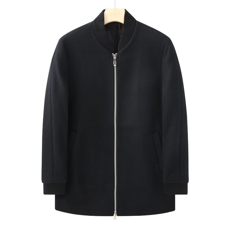 CA305 机场货 卡春秋男式毛呢夹克 羊毛拉链立领舒适休闲外套黑色