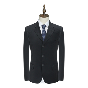 外套 羊毛三粒扣双开衩商务西装 黑色F4696210 西服 PL20皮春秋男式