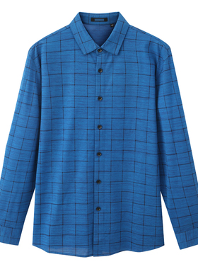 Q1367九牌男式春秋长袖衬衫 棉 桑蚕丝商务休闲上衣