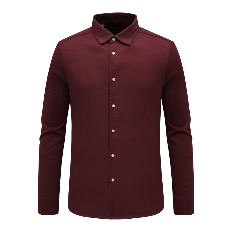 KL61凯莱牌男式春秋稍厚长袖衬衫 羊毛百搭商务休闲上衣