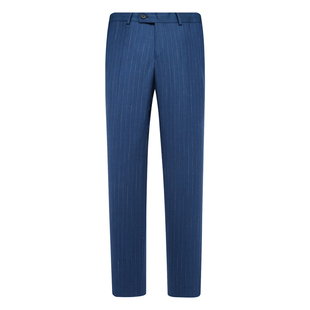 商务休闲长裤 绵羊毛中腰修身 蓝色 西裤 Y1482路春秋男式