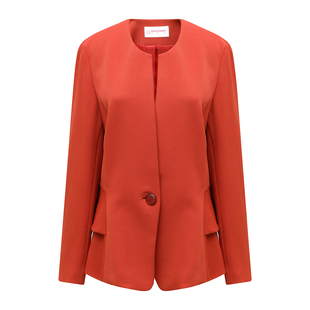 一粒扣U形领坠感质感非常强0021540 款 MY3658春秋女式 外套流行时尚