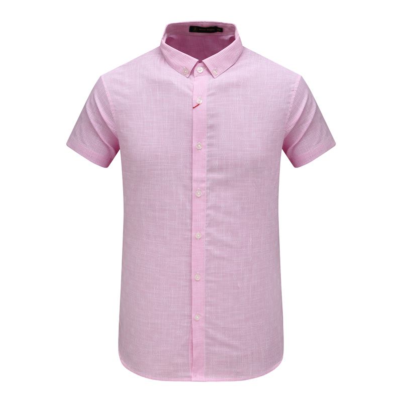 AB1456邦纳男夏季短袖衬衫 棉休闲商务上衣 粉色 时尚都市