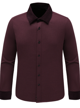 DN148斯D博N男式春秋长袖衬衫 羊毛百搭商务休闲上衣 时尚都市