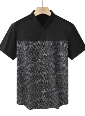 CA151 机场货 卡夏季男式短袖衬衫 棉开衫休闲商务上衣 黑色弹力