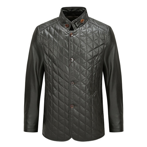 SL135仕东秋冬男士皮衣 绵羊皮革直排扣商务休闲外套时尚都市