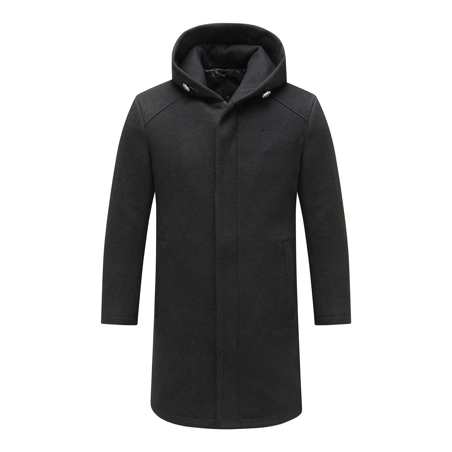 H1337秋冬男式毛呢大衣 羊毛拉链保暖防风外套时尚都市 黑色,男装,毛呢大衣,淘宝优惠券,粉丝福利购,淘宝优惠卷