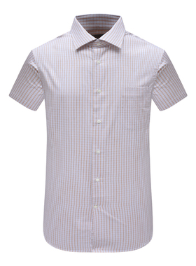 SA78萨男夏季短袖衬衫 棉意大利面料休闲上衣免烫 橙色