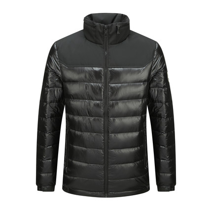 H1230卡迪男式羽绒服 鸭绒商务休闲保暖防风外套 黑色