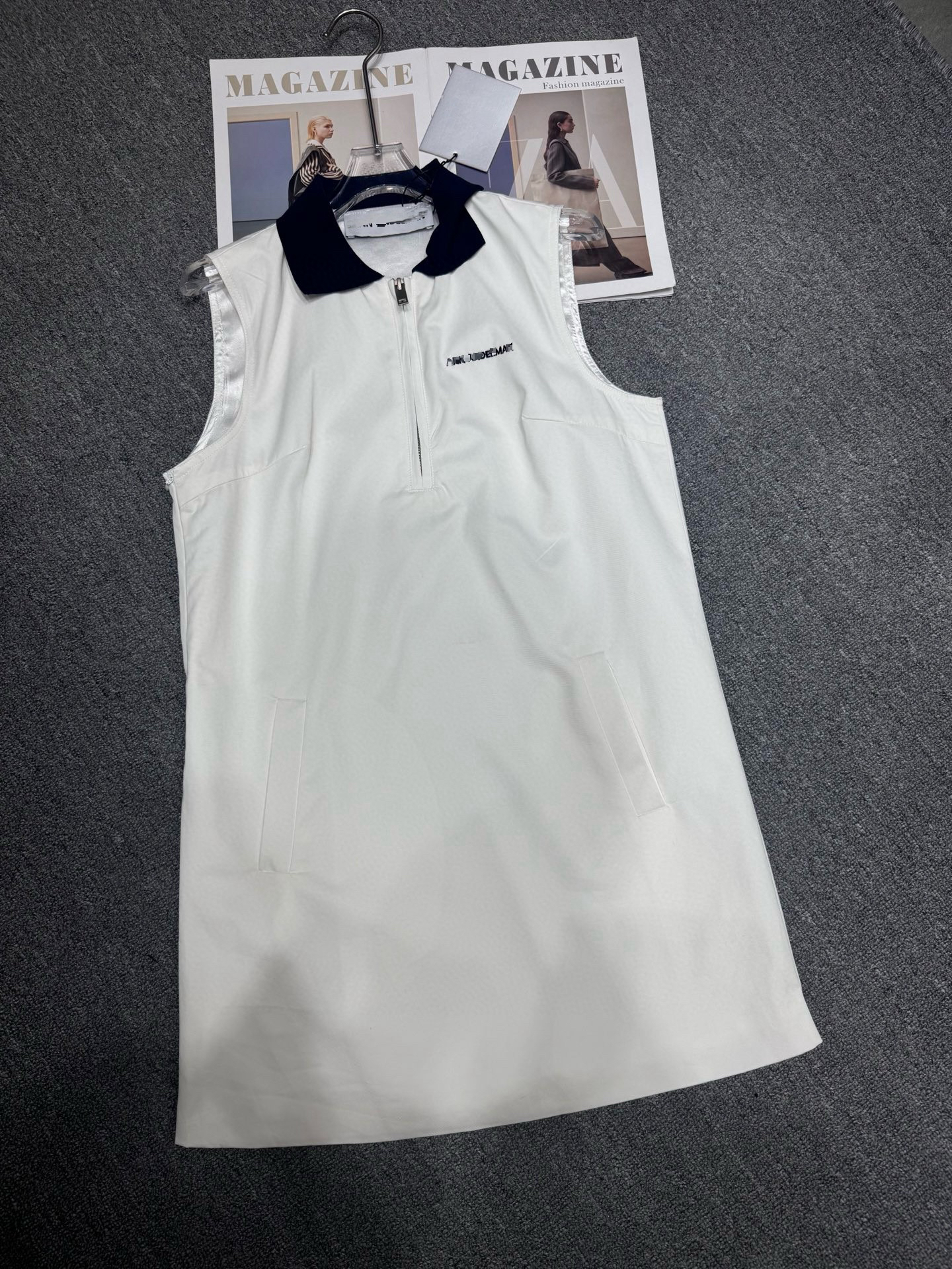 最高绝版Polo裙撞色领连衣裙ann25夏季时尚撞色无袖减龄连衣裙女