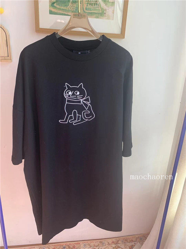 连衣裙lazyoaf猫咪黑色圆领
