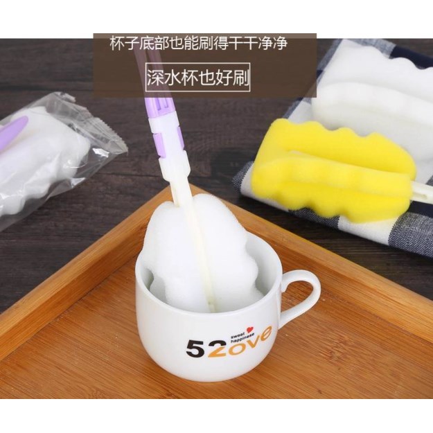杯刷神器清洁水杯长柄无死角去茶渍海绵小刷子洗奶瓶实用工具