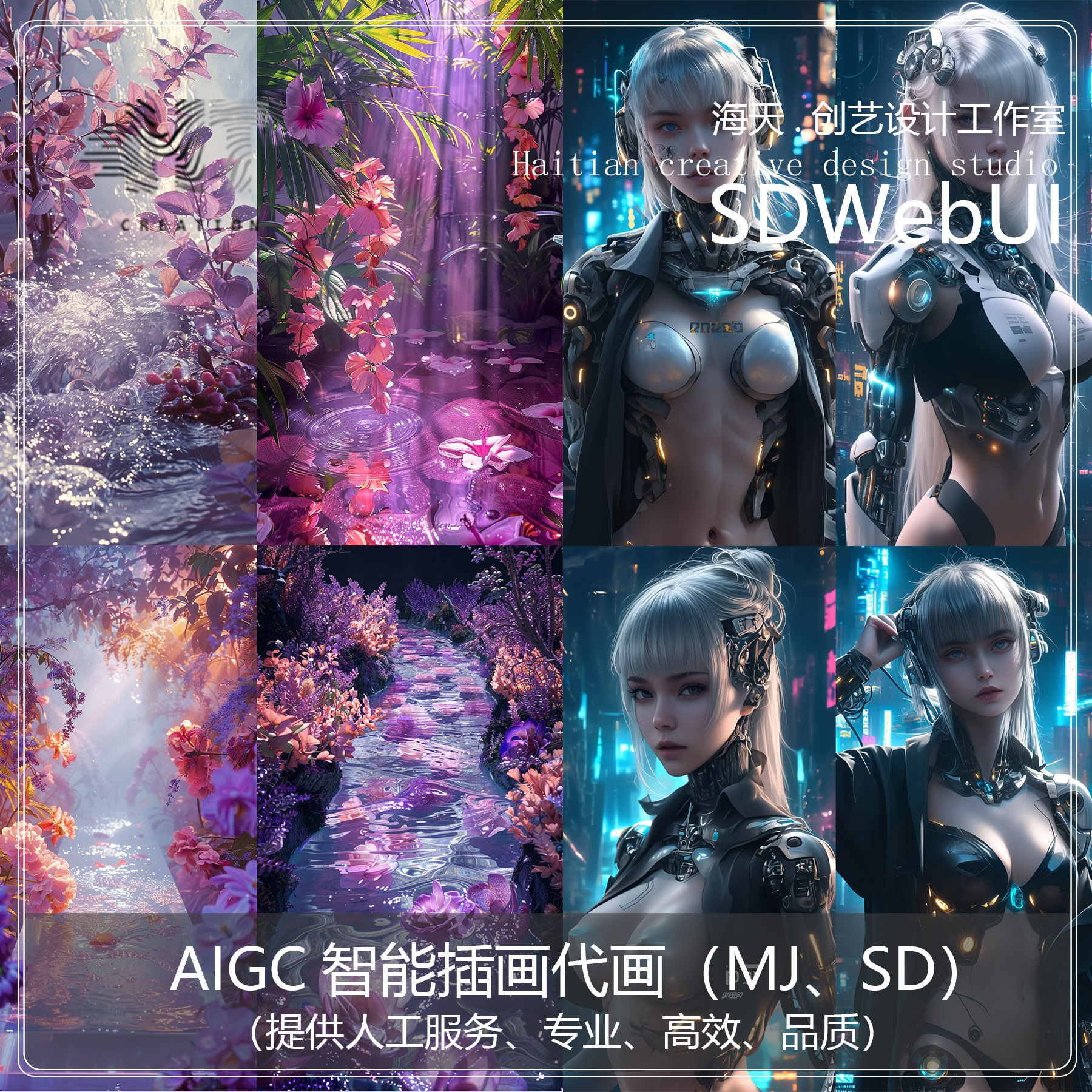 开发软件程序AI人工智能midjourney代出图定制人物插画产品